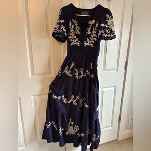 Anthropologie Navy Blue Somerset Sundress